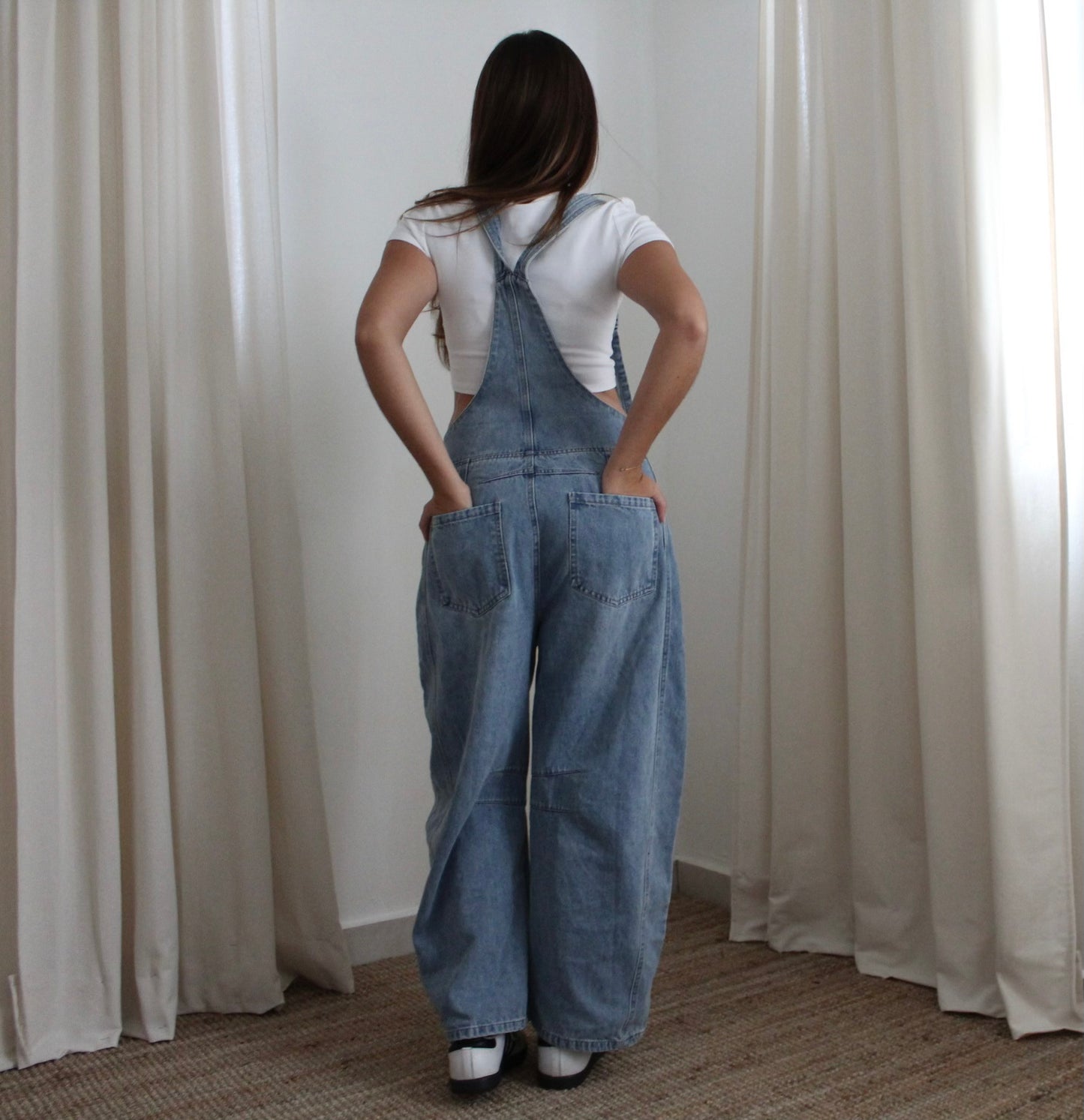 Denim Knot Overalls