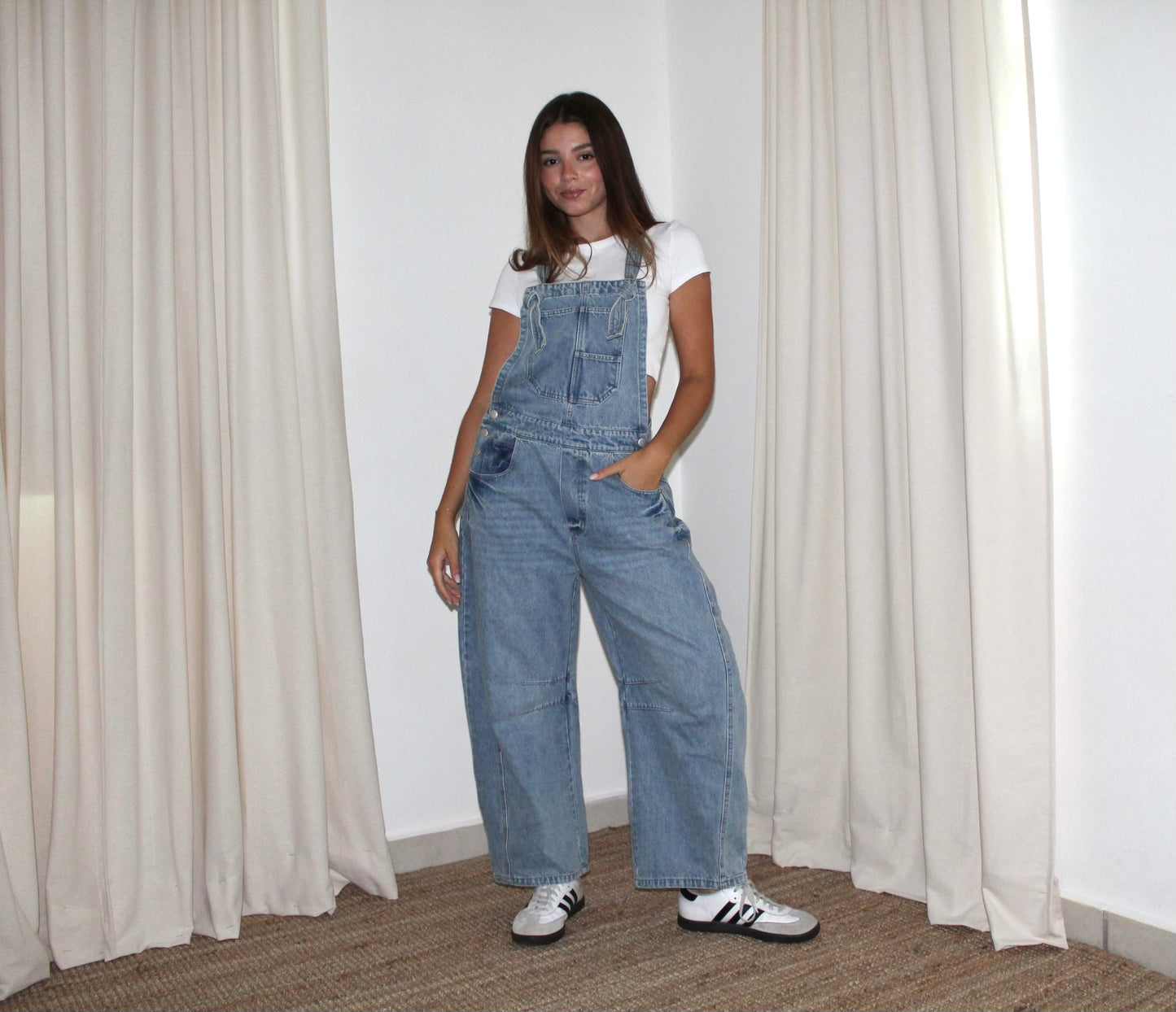 Denim Knot Overalls